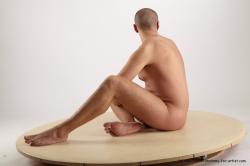 Nude Man White Sitting poses - simple Average Short Brown Sitting poses - ALL Realistic