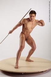 Nude Man White Standing poses - ALL Muscular Short Brown Standing poses - simple Realistic