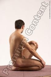 Nude Man White Kneeling poses - ALL Slim Short Brown Kneeling poses - on one knee Multi angles poses Realistic