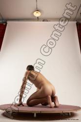 Nude Man White Kneeling poses - ALL Slim Short Brown Kneeling poses - on both knees Multi angles poses Realistic