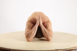 Nude Man White Kneeling poses - ALL Slim Short Brown Kneeling poses - on both knees Realistic