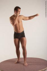 Underwear Martial art Man White Standing poses - ALL Average Short Brown Standing poses - simple Academic