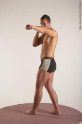 Underwear Martial art Man White Standing poses - ALL Average Short Brown Standing poses - simple Academic