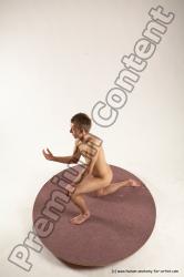 Nude Man White Kneeling poses - ALL Slim Short Brown Kneeling poses - on one knee Multi angles poses Realistic