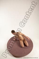 Nude Man White Kneeling poses - ALL Slim Short Brown Kneeling poses - on both knees Multi angles poses Realistic