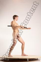 Nude Fighting with sword Man White Standing poses - ALL Athletic Short Brown Standing poses - simple Multi angles poses Realistic