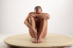 Nude Man White Sitting poses - simple Average Short Brown Sitting poses - ALL Realistic