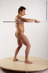 Nude Man White Standing poses - ALL Muscular Short Brown Standing poses - simple Realistic