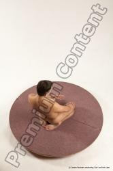 Nude Man White Slim Short Brown Sitting poses - ALL Sitting poses - on knees Multi angles poses Realistic