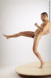 Nude Martial art Man White Standing poses - ALL Slim Short Brown Standing poses - simple Realistic