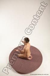 Nude Man White Slim Short Brown Sitting poses - ALL Multi angles poses Realistic