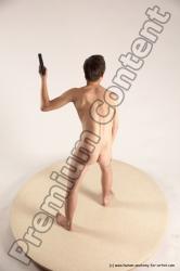 Nude Fighting with gun Man White Standing poses - ALL Slim Short Brown Standing poses - simple Multi angles poses Realistic