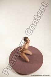 Nude Man White Slim Short Brown Sitting poses - ALL Sitting poses - on knees Multi angles poses Realistic