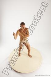 Nude Fighting with knife Man White Standing poses - ALL Slim Short Brown Standing poses - simple Multi angles poses Realistic
