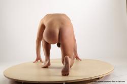 Nude Man White Kneeling poses - ALL Average Short Brown Kneeling poses - on one knee Realistic