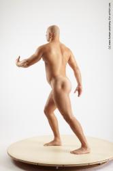 Nude Man White Standing poses - ALL Muscular Bald Standing poses - simple Realistic