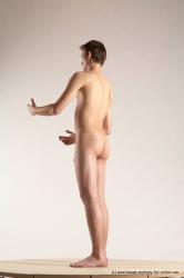 Nude Man White Standing poses - ALL Slim Short Blond Standing poses - simple Multi angles poses Realistic