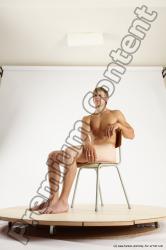 Nude Man White Sitting poses - simple Athletic Short Brown Sitting poses - ALL Multi angles poses Realistic