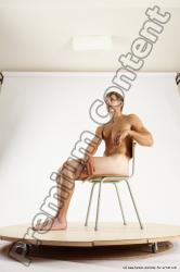 Nude Man White Sitting poses - simple Athletic Short Brown Sitting poses - ALL Multi angles poses Realistic