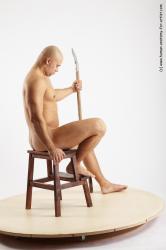 Nude Man White Standing poses - ALL Slim Bald Standing poses - simple Realistic