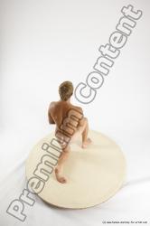 Nude Man White Kneeling poses - ALL Athletic Short Brown Kneeling poses - on one knee Multi angles poses Realistic