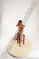 Nude Man White Sitting poses - simple Slim Short Brown Sitting poses - ALL Multi angles poses Realistic