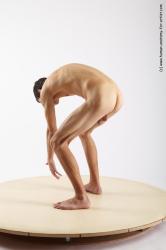 Nude Man White Standing poses - ALL Athletic Short Brown Standing poses - bend over Realistic