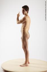 Nude Man White Standing poses - ALL Slim Short Brown Standing poses - simple Realistic