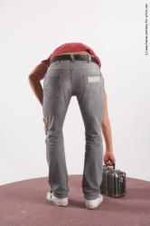 Casual Man White Standing poses - ALL Slim Short Brown Standing poses - bend over Academic