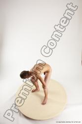 Nude Man White Standing poses - ALL Slim Short Brown Standing poses - bend over Multi angles poses Realistic