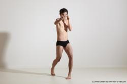 Underwear Martial art Man White Standing poses - ALL Athletic Short Brown Standing poses - simple Dynamic poses Academic