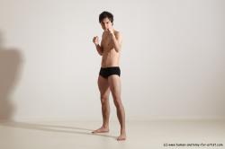 Underwear Martial art Man White Standing poses - ALL Athletic Short Brown Standing poses - simple Dynamic poses Academic