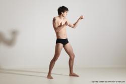 Underwear Martial art Man White Standing poses - ALL Athletic Short Brown Standing poses - simple Dynamic poses Academic