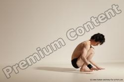 Underwear Gymnastic poses Man White Athletic Short Black Dancing Dynamic poses Academic