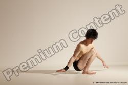 Underwear Gymnastic poses Man White Athletic Short Black Dancing Dynamic poses Academic