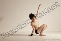 Underwear Gymnastic poses Man White Athletic Short Black Dancing Dynamic poses Academic