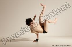 Underwear Gymnastic poses Man White Athletic Short Black Dancing Dynamic poses Academic