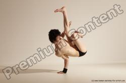 Underwear Gymnastic poses Man White Athletic Short Black Dancing Dynamic poses Academic