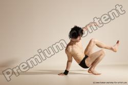 Underwear Gymnastic poses Man White Athletic Short Black Dancing Dynamic poses Academic