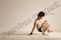 Underwear Gymnastic poses Man White Athletic Short Black Dancing Dynamic poses Academic