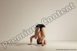 Underwear Gymnastic poses Man White Athletic Short Black Dancing Dynamic poses Academic