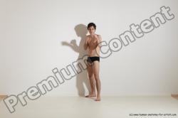 Underwear Martial art Man White Standing poses - ALL Slim Short Brown Standing poses - simple Dynamic poses Academic