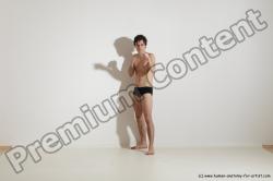 Underwear Martial art Man White Standing poses - ALL Slim Short Brown Standing poses - simple Dynamic poses Academic