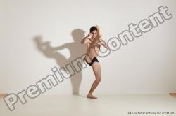 Underwear Martial art Man White Standing poses - ALL Slim Short Brown Standing poses - simple Dynamic poses Academic