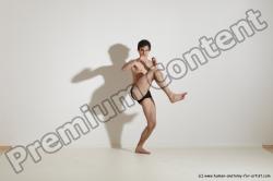 Underwear Martial art Man White Standing poses - ALL Slim Short Brown Standing poses - simple Dynamic poses Academic