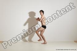 Underwear Martial art Man White Standing poses - ALL Slim Short Brown Standing poses - simple Dynamic poses Academic