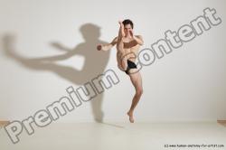 Underwear Martial art Man White Standing poses - ALL Slim Short Brown Standing poses - simple Dynamic poses Academic