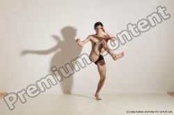 Underwear Martial art Man White Standing poses - ALL Slim Short Brown Standing poses - simple Dynamic poses Academic