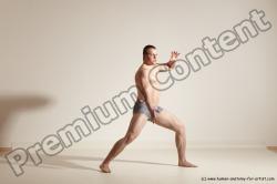 Underwear Martial art Man White Standing poses - ALL Athletic Short Brown Standing poses - simple Dynamic poses Academic