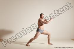 Underwear Martial art Man White Standing poses - ALL Athletic Short Brown Standing poses - simple Dynamic poses Academic